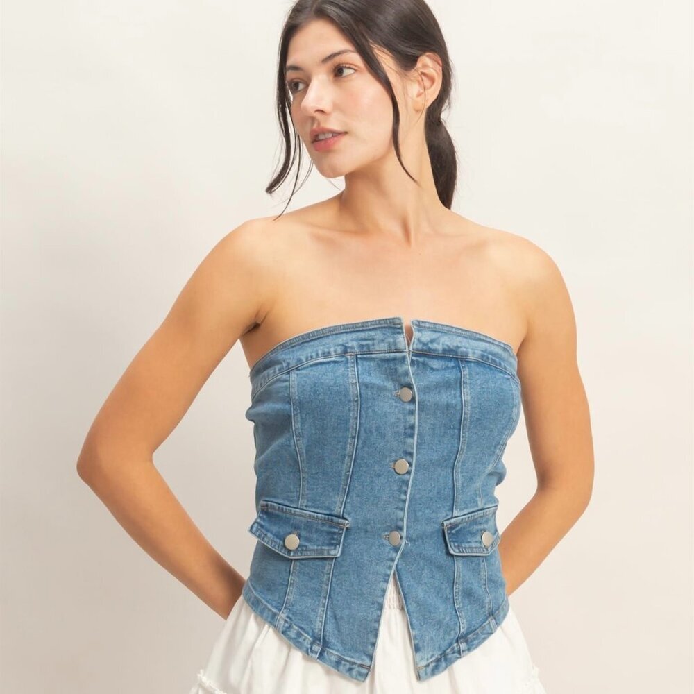 WILD WILD WEST DENIM TUBE TOP